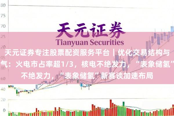 天元证券专注股票配资服务平台｜优化交易结构与资金管理 上海电气：火电市占率超1/3，核电不绝发力，“表象储氢”新赛谈加速布局